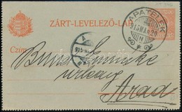 1915 Díjjegyes Zárt Levelezőlap 'APATELEK' - Other & Unclassified