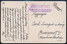 1915 Képeslap Haditengerészeti Postával  'Zensuriert S.M.S. ERZH. FRIEDRICH' - Sonstige & Ohne Zuordnung