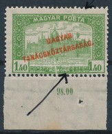 ** 1919 Tanácsköztársaság 1,50K Dupla Papírránccal, Folttal - Andere & Zonder Classificatie