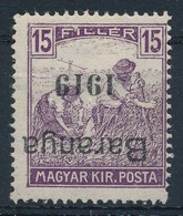 ** Baranya 1919 Arató 45f/15f Fordított Felülnyomással, Eltolódott Felülnyomással, Bodor Vizsgálójellel (22.000) - Otros & Sin Clasificación