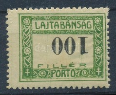 * Nyugat-Magyarország VII. 1921 Portó 100f Fordított értékszámmal, Bodor Vizsgálójellel - Other & Unclassified
