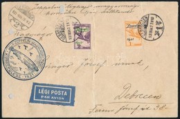 1931 Zeppelin Magyarországi Körrepülés Levél  Zeppelin 1 P és 2 P Bélyegekkel (regiszterlyukasztás / Registration Holes) - Altri & Non Classificati