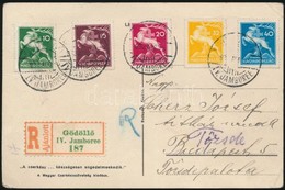 1933 Cserkész Sor Ajánlott Képeslapon  Jamboree Alkalmi Bélyegzéssel / Jamboree Set With Special Cancellation  On Regist - Altri & Non Classificati