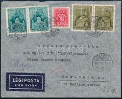 1940 Légi Levél 5 Bélyeges, összesen 2P Templom Bérmentesítéssel New Yorkba - Andere & Zonder Classificatie