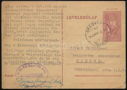 1942 Levelezőlap ,,M.Kir. V/3  Kmsz. Szd. Pság.' + ,,ORGOVÁNY' - Otros & Sin Clasificación