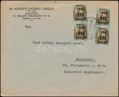 1945 (4. Díjszabás) Helyi Levél Kisegítő 4 X 10P/80f Bérmentesítéssel - Other & Unclassified