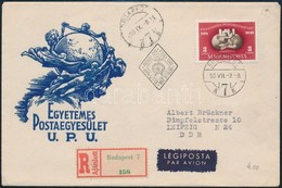 1950 UPU Bélyeg Elsőnapi Ajánlott Légi FDC-n - Autres & Non Classés