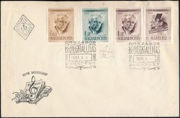 1955 Bartók FDC Rajta Lemezhibás 1Ft + Jobb Szelvényes Bélyeg Hozzá Népstadion Sortöredék 2 Borítékon - Autres & Non Classés