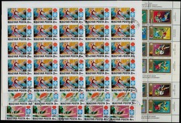 O 1971-1972 Téli Olimpia (IV.)  Sapporo Sor Középen Hajtott Teljes ívekben + 25 Db Labdarúgó EB Blokk (17.500) - Altri & Non Classificati