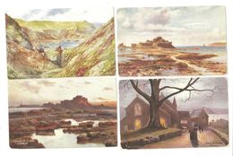 Four Jersey C.I. ChanneI Isles ART DRAWN POSTCARDS THREE ARE TUCKS - Other & Unclassified