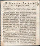 1828 Allgemeine Zeitung Szignettával - Andere & Zonder Classificatie