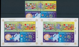 ** 2005 50 éves Az Europa CEPT Négyestömb Mi 419-422 A + Fogazott és Vágott Blokk Mi 27 A + B - Andere & Zonder Classificatie