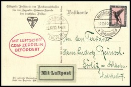 1930 Zeppelin Léghajó útja Mannheimbe Képeslap / Zeppelin Flight To Mannheim, Postcard - Andere & Zonder Classificatie