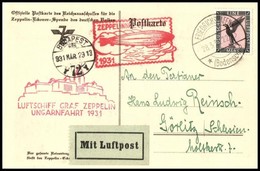 1931 Zeppelin Magyarországi útja, Gróf Zeppelint ábrázoló Képeslap Görlitzbe / Zeppelin Flight To Hungary, Graf Zeppelin - Andere & Zonder Classificatie