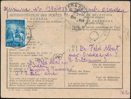 1933 Románia, Bérmentesített Tértivevény (Nagyvárad) - Autres & Non Classés