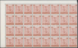 ** 1985 Forgalmi: Bhumibol Aduljadeh Király ívsarki 32-es Tömb (rozsda/stain) Mi 1117 A X X - Autres & Non Classés