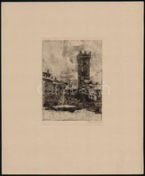 Bajor Ágost (1892-1958): Trento, Rézkarc, Papír, Jelzett, 15×11 Cm - Sonstige & Ohne Zuordnung