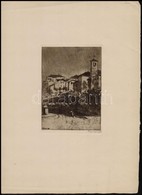 Bajor Ágost (1892-1958): Feltre, Rézkarc, Papír, Jelzett, 18×12 Cm - Other & Unclassified