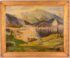 Barabás Jelzéssel: Alpesi Táj. Olaj, Vászon, Festék Kopásokkal, Keretben, 35×45 Cm - Other & Unclassified