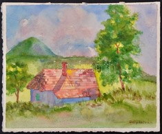 Dely István (?-?): Ház A Tájban, Akvarell, Papír, Jelzett, 25,5×33 Cm - Autres & Non Classés