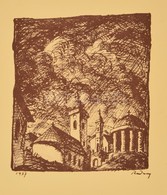 Rudnay Gyula (1878-1957): Templomok, Cinkográfia, Papír, Jelzett A Cinkográfián, 12×11 Cm - Other & Unclassified