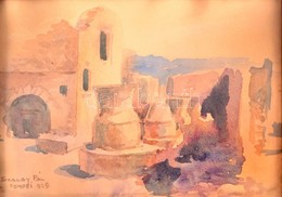 Szalay Pál (1891-1975): Pompei 1925. Akvarell, Papír, Jelzett, üvegezett Keretben, 16×20 Cm - Other & Unclassified