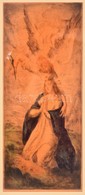 Vidai Brenner Nándor (1903-?): Angyali üdvözlet. Akvarell, Rézkarc, Papír, Jelzett A Karcon, 48x18 Cm Üvegezett Keretben - Other & Unclassified