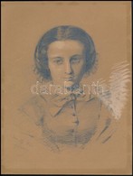 Olvashatatlan Jelzéssel: Női Portré 1866. Ceruza-fedő Festék, Papír, 22×17 Cm - Autres & Non Classés