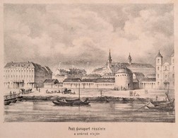 Cca 1860 A Pesti Dunapart Részlete A Század Elején. Litográfia. 20x17 Cm - Prints & Engravings
