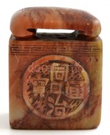Feliratos, Faragott Kő, Kínai Pecsétnyomó. / Chinese Carved Stone Seal Maker With Inscriptions 5,3 Cm - Altri & Non Classificati