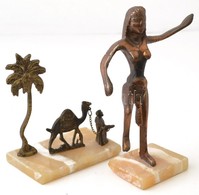 2 Db Egyiptomi Réz Figura, M: 13-18 Cm - Altri & Non Classificati