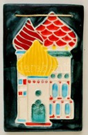Jelzés Nélkül: Tornyok, Mázas Kerámia Falikép, Hibátlan, 21×12,5 Cm - Autres & Non Classés