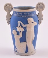 Wedgwood Bisquit Kis Füles Váza, Kopásokkal, Jelzés Nélkül, M: 12 Cm - Other & Unclassified