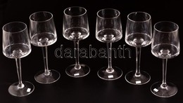 Talpas Kristály Borospohár (6 Db), Jelzés Nélkül, Hibátlan, M:18 Cm (6×) - Glas & Kristal