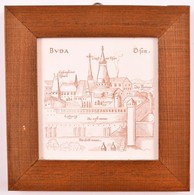 Buda / Ofen Csempe, Fa Keretben, 12×11,5 Cm - Andere & Zonder Classificatie