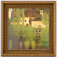 Fa Képkeret, Nyomattal, Jó állapotban, Belső Méret: 31×31 Cm, Külső:40×40 Cm - Altri & Non Classificati