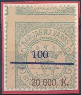 1925 Karcag  Okirati 48 Sz. Illetékbélyeg Látványos Kétirányú Képbe Fogazással - Unclassified