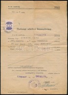 1946 Hatósági Erkölcsi Bizonyítvány 5000AP Illetékbélyeggel - Unclassified