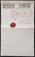 1864 Hadkötelezettség Alól Felmentés 3x15kr +2x1/2kr Illetékbélyeggel - Unclassified
