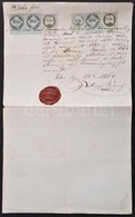 1864 Hadkötelezettség Alól Felmentés 3x15kr +2x1/2kr Illetékbélyeggel - Non Classés