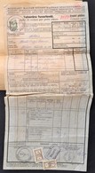 1949 MESZHART árjegyzék, Teheráru Fuvarlevél 1ft Zöld  Okmánybélyeggel + 4x10f Számlailleték Bélyeggel - Non Classés