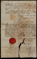 1834 Haszonbérleti Szerződés Az Esterházy Uradalomban Található Földre, 8 Db Viaszpecséttel, Erősen Sérült állapotban - Unclassified