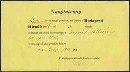1846 Nyugta A Budapesti Hiradóba Felvett Hirdetésről - Non Classés