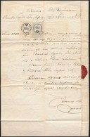 1860 Ex Offo Levél 30+6 Kr Okmánybélyeggel, Viaszpecséttel - Non Classés