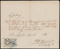 1867 Nyugtatvány 1866 4kr (MPIK 122A 36.000) + 15kr (MPIK 127c) Okmánybélyegekkel / Document With Fiscal Stamps - Non Classés