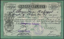 1910 Vadászjegy Vadászati Jegy - Unclassified