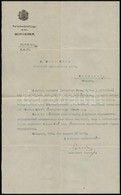 1921 Bp., Kereskedelemügyi Miniszteri Tanácsos által Küldött Levél A M. Kir. Operaház Fűtésével Kapcsolatos ügyek Tárgyá - Unclassified