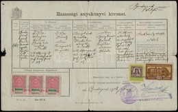 1926 Házassági Anyakönyvi Kivonat Okmánybélyegekkel és Budapest Székesfőváros Törvényhatósági Bélyegekkel - Unclassified