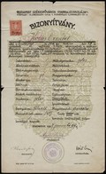 1927 Bp., Budapest Székesfőváros Iparrajziskolája által Kiállított Bizonyítvány Okmánybélyeggel - Unclassified