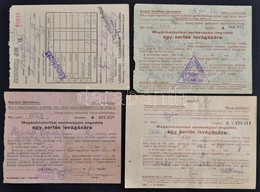 1952-55 3 Db Klf Sertésvágási Engedély + 1 Zsírátvételi Jegy 2x50f Illetékbélyeggel - Non Classés